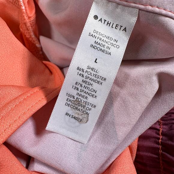 Athleta Printed Mesh Racer Run 4" Shorts Multi Color Women's Size Large NWOT - Picture 6 of 10